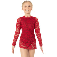 Youth Lace Long Sleeve Scoopneck Dress