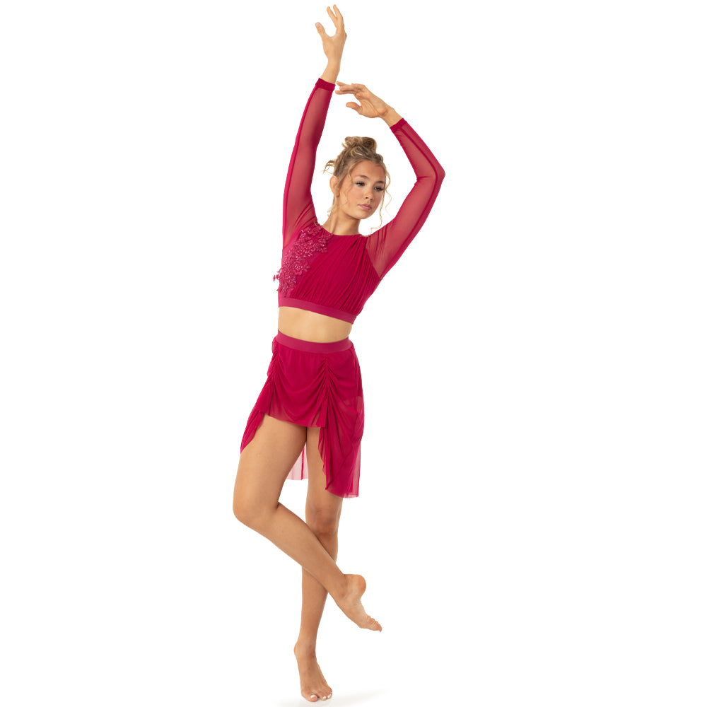 Shirred Mesh Skirt