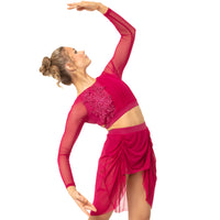 Shirred Mesh Skirt