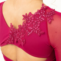 Youth Criss Cross Back Long Sleeve Crop Top with Applique