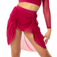 Shirred Mesh Skirt