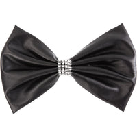 Large Leatherette Bow with Contrast Trim