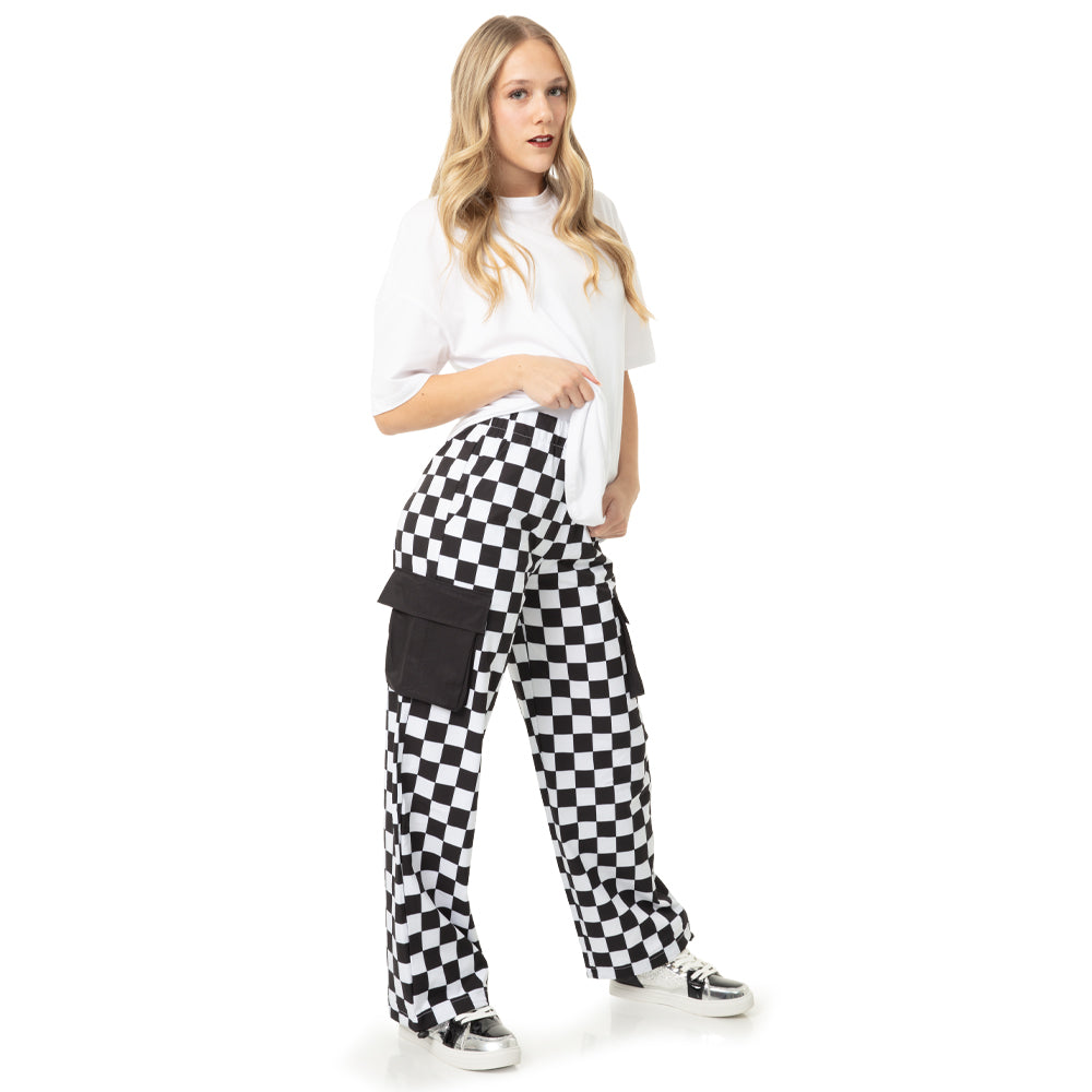 Youth Checkered Wide Leg Pant
