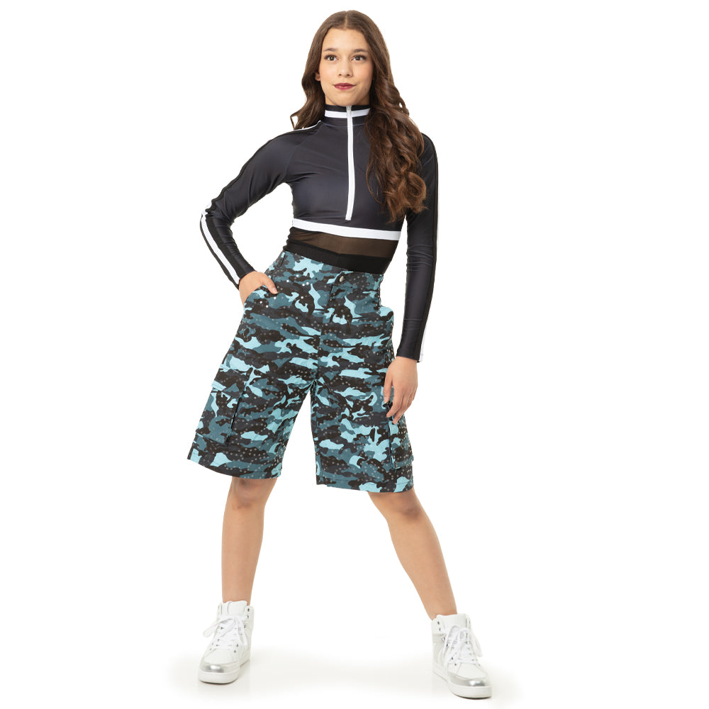 Youth Dynamic Long Sleeve Stripe Biketard