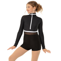 Youth Dynamic Long Sleeve Stripe Biketard