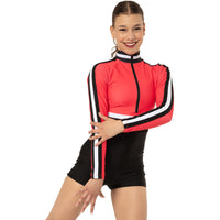 Youth Dynamic Long Sleeve Stripe Biketard