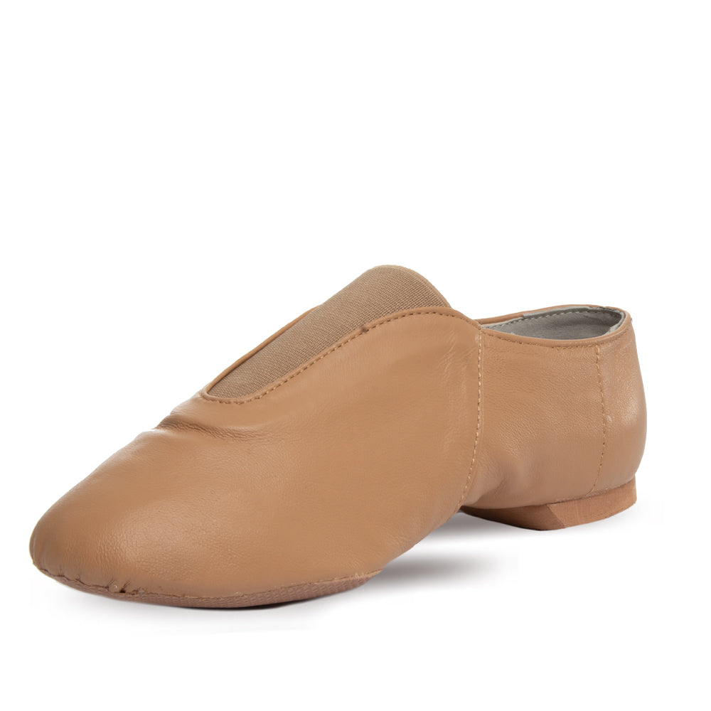 Leather Jazz Shoes – Black Elastic Slip-on