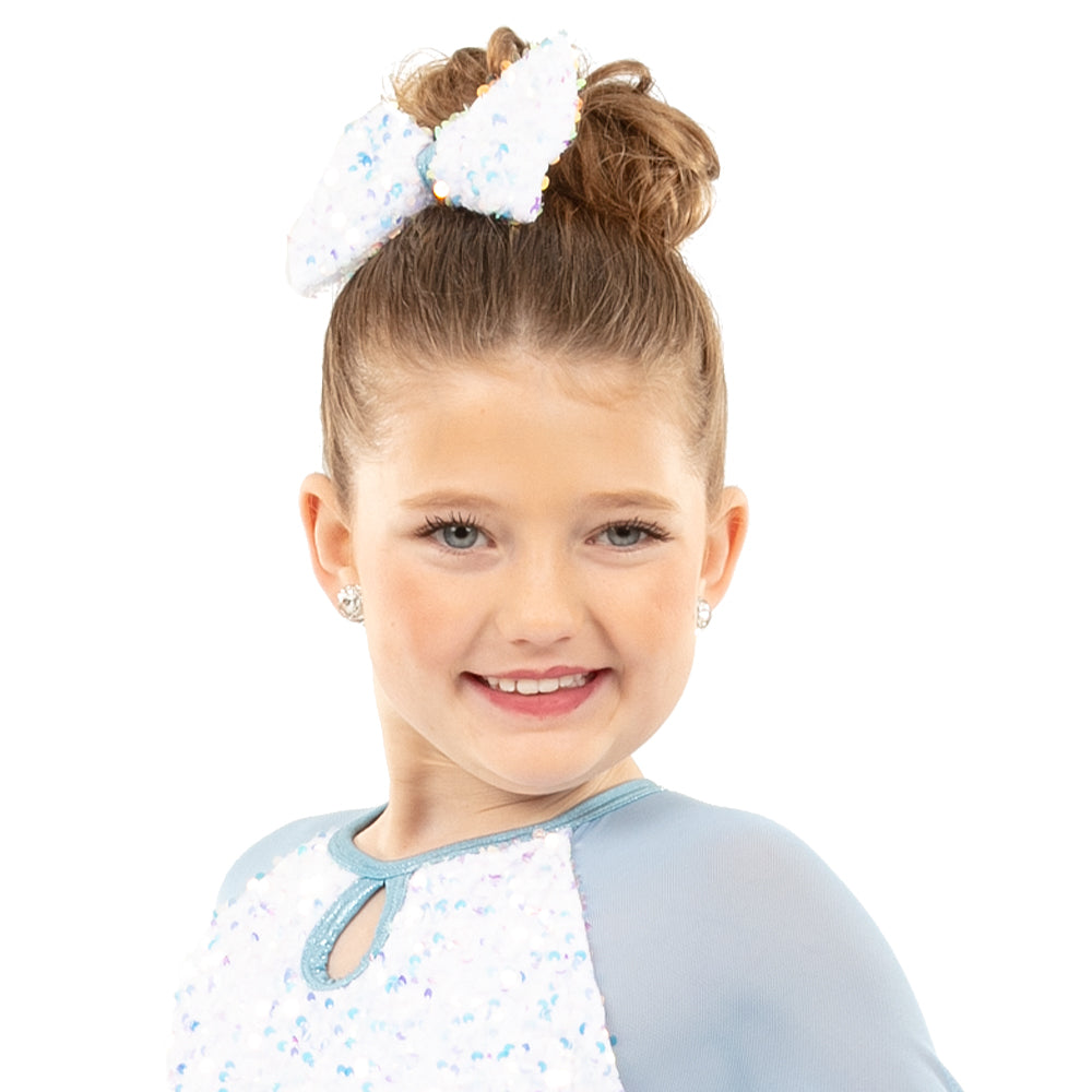 White Iridescent Sequin Bow