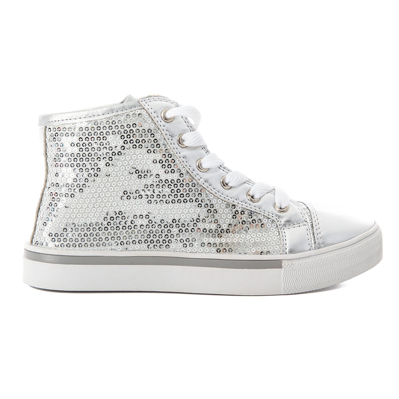Luv Dance Sequin Dance Shoe Silver 12