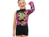 Youth Asymmetrical Floral Sequin Biketard