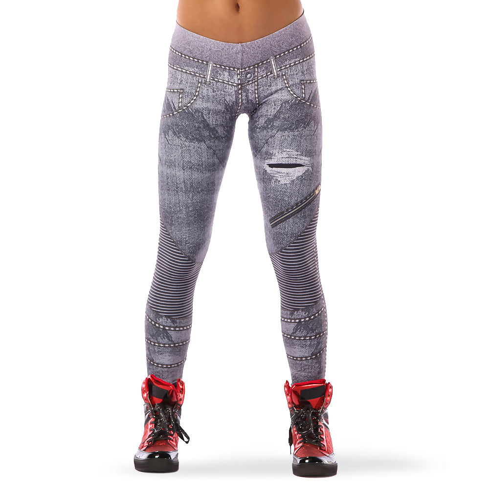 Grey denim leggings best sale